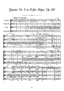 Струнный квартет No.8 си-бемоль мажор, D.112 Op.168: Партитура by Франц Шуберт