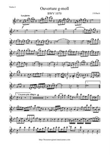 Сюита для оркестра соль минор, BWV 1070: Ouverture - orch. parts by Иоганн Себастьян Бах