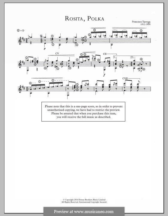 Rosita. Polka: Для гитары by Франсиско Таррега