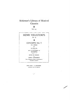 Концерт для скрипки с оркестром No.5, Op.37: Партитура by Анри Вьетан