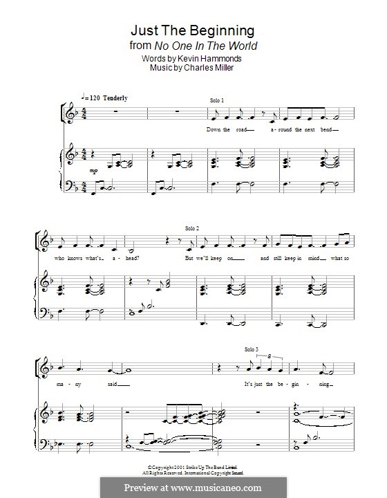 Just the Beginning (from 'No One in the World'): Для голоса и фортепиано by Charles Miller