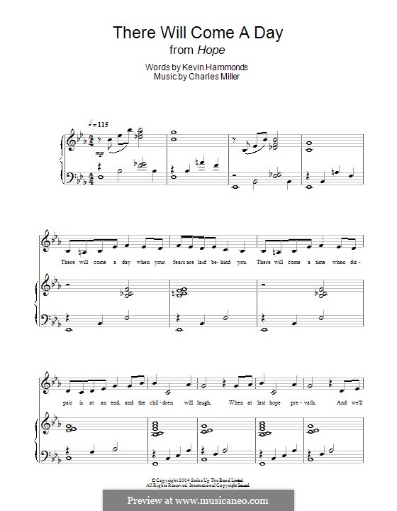 There Will Come a Day (from 'Hope'): Для голоса и фортепиано by Charles Miller