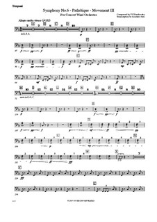 Часть III: For wind band – percussions (timpani, pair of cymbals, bass drum, xylophone, marimba) parts by Петр Чайковский