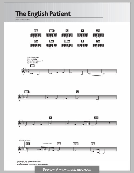 The English Patient: Для клавишного инструмента by Gabriel Yared