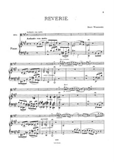 Rêverie: For viola and piano by Генрик Венявский