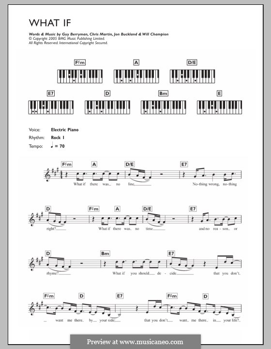What if? (Coldplay): Для клавишного инструмента by Chris Martin, Guy Berryman, Jonny Buckland, Will Champion