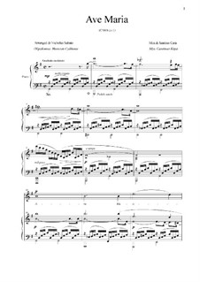21 Opera Arias and Sacred Arias for Soprano: Ave Maria for Piano and Voice, CS008 No.1 by Santino Cara