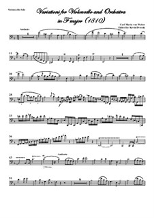 Variations for Cello and Orchestra in F Major, J.94: Версия для виолончели и фортепиано by Карл Мария фон Вебер