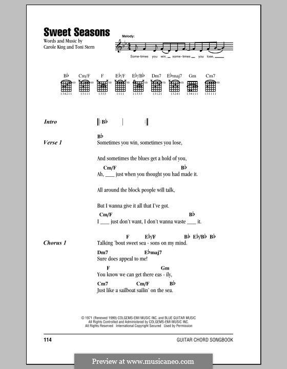 Sweet Seasons: Текст и аккорды by Toni Stern