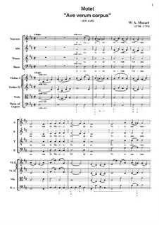 Ave verum corpus, K.618: Для струнного оркестра by Вольфганг Амадей Моцарт