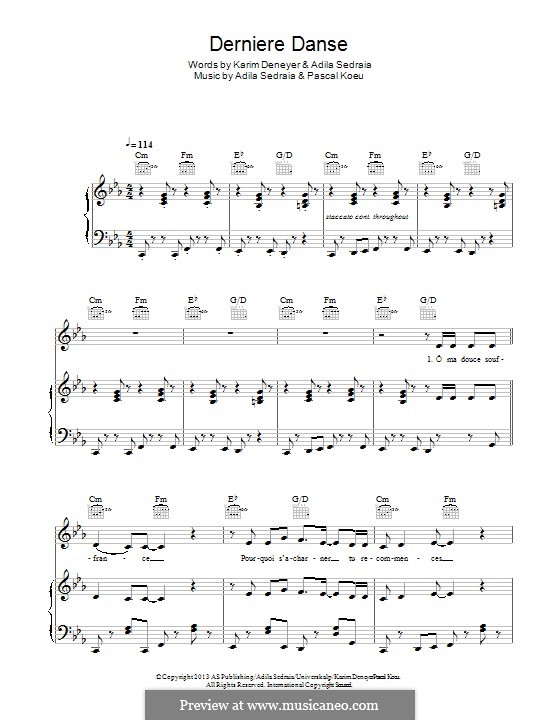 A. Sedraia, P. Koeu: Derniere Danse (Indila) Ноты На MusicaNeo