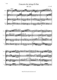 Concerto No.3 in D Major, RV 124: Score, parts by Антонио Вивальди
