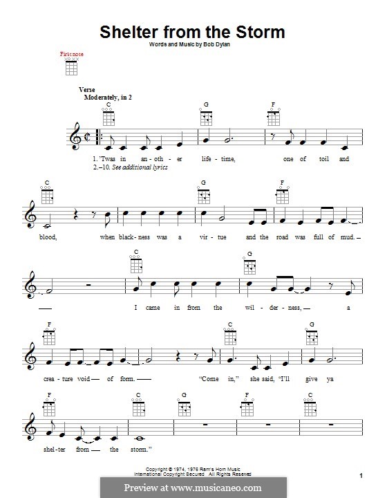 Shelter from the Storm: Для укулеле by Bob Dylan