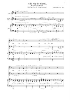 Песни, Op.326: No.27 Still as the Night, for voice, violin and piano by Карл Бём