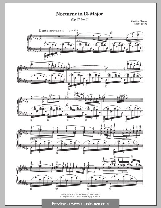 Ноктюрны, Op.27: No.2 ре-бемоль мажор by Фредерик Шопен