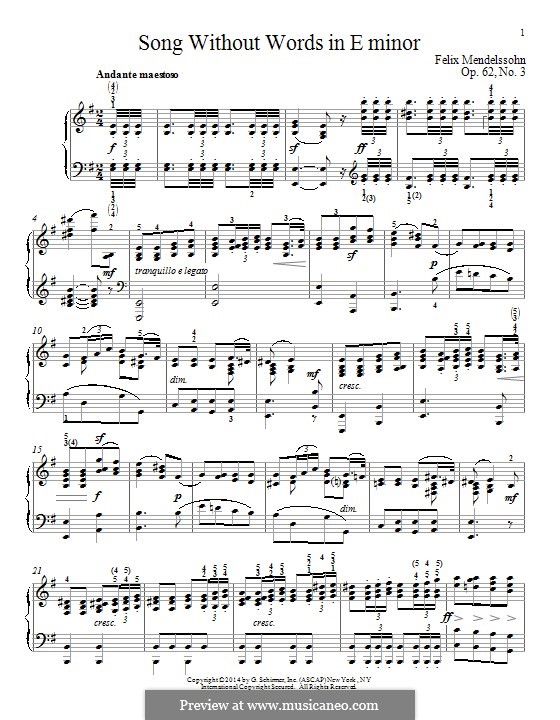 Песни без слов, Op.62: No.3 Funeral March by Феликс Мендельсон-Бартольди