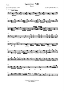Часть I: Для струнного квартета – партия альта by Вольфганг Амадей Моцарт