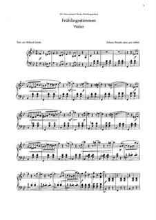 Весенние голоса, Op.410: Для голоса и фортепиано by Иоганн Штраус (младший)