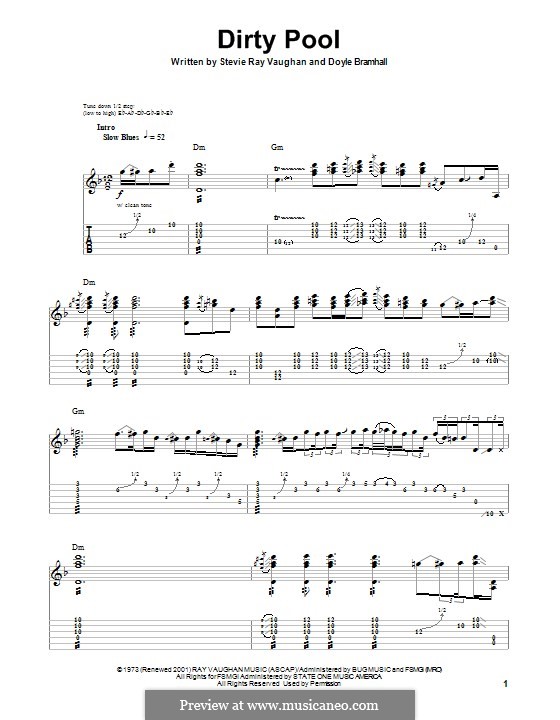 Dirty Pool (Stevie Ray Vaughan): Для гитары с табулатурой by Doyle Bramhall