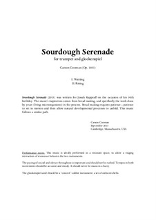 Sourdough Serenade (2013) for trumpet and glockenspiel, Op.1031: Sourdough Serenade (2013) for trumpet and glockenspiel by Carson Cooman