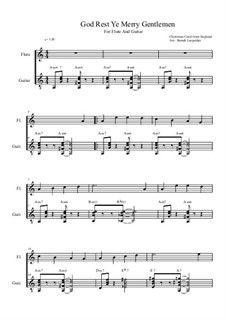 God, Rest Ye Merry Gentlemen: Для флейты и гитары by Unknown (works before 1850)