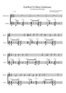 God, Rest Ye Merry Gentlemen: For harmonica and guitar by Unknown (works before 1850)
