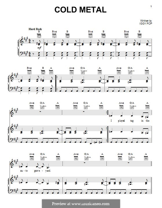 Cold Metal: Для голоса и фортепиано (или гитары) by Iggy Pop