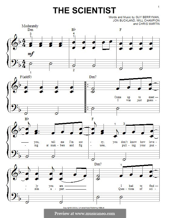The Scientist (Coldplay): Для фортепиано by Chris Martin, Guy Berryman, Jonny Buckland, Will Champion