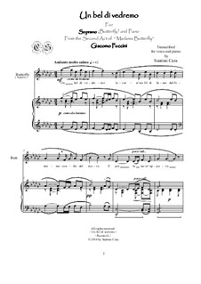 Un bel dí vedremo: For soprano and piano, CSPG13 by Джакомо Пуччини