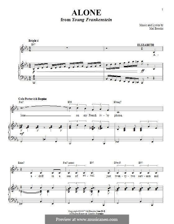 Alone: Для голоса и фортепиано by Mel Brooks