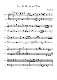 Duet for Piccolo and Tuba: Duet for Piccolo and Tuba by Jordan Grigg