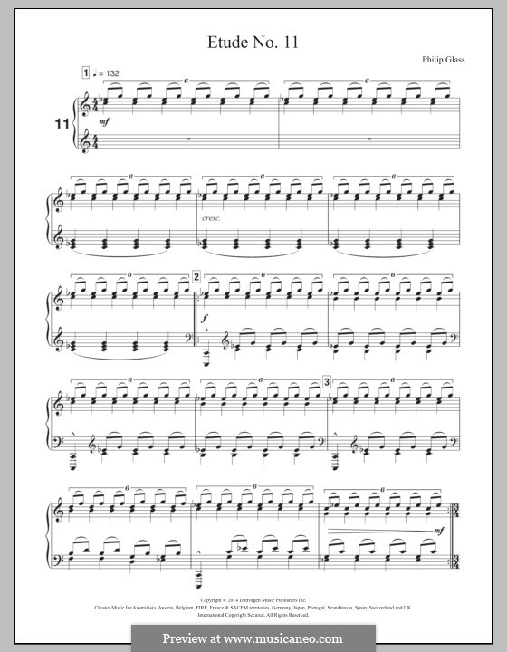 Этюд No.11: Для фортепиано by Philip Glass