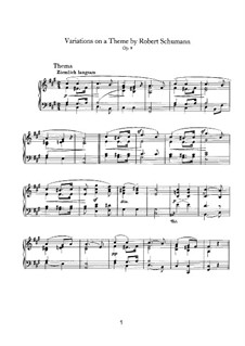 Вариации на тему Шумана, Op.9: Для фортепиано by Иоганнес Брамс