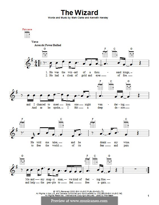The Wizard (Mark Clarke): Для укулеле by Kenneth Hensley