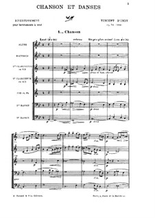 Chansons et danses, Op.50: Партитура by Венсан д' Энди