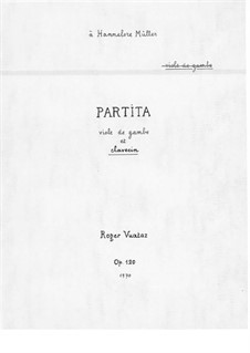 Partita for viola da gamba and harpsichord (1970), Op.120: Partita for viola da gamba and harpsichord (1970) by Roger Vuataz