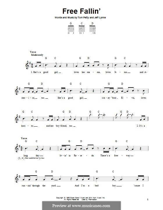 Free Fallin': Для гитары с табулатурой by Jeff Lynne