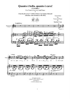 Любовный напиток: Quanto è bella, quanto è cara!, for tenor and piano, CSDG3 by Гаэтано Доницетти