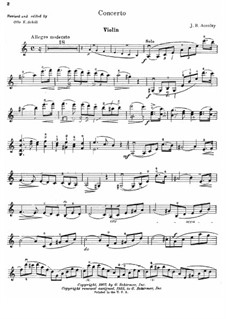 Концерт для скрипки с оркестром No.1 ля минор: Партия сольного инструмента by Жан-Батист Акколе