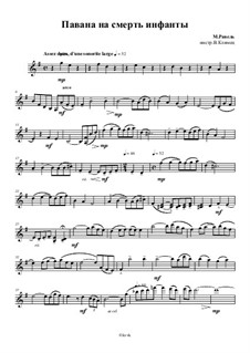 Павана на смерть инфанты, M.19: Для струнного квартета – партия первой скрипки, Ор.49 No.14 by Морис Равель