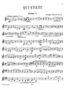 Фортепианный квинтет, Op.45: Партии струнных by Джузеппе Мартуччи