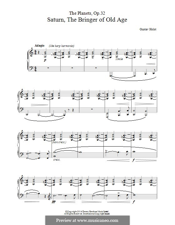 Saturn, the Bringer of Old Age: Для фортепиано by Густав Холст