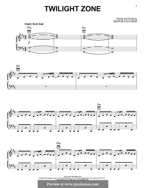 Twilight Zone: Для голоса и фортепиано (или гитары) by George Kooymans