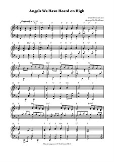 Angels We Have Heard on High: Для фортепиано by Unknown (works before 1850)