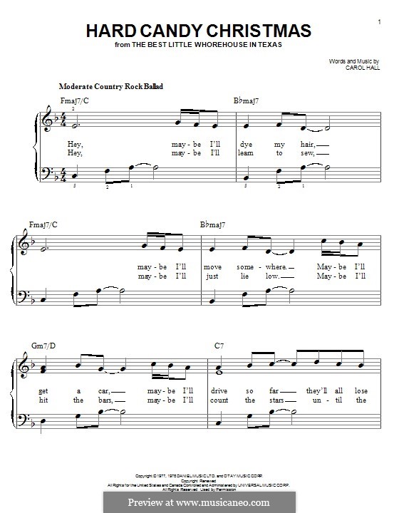 C. Hall Hard Candy Christmas (Dolly Parton) ноты на MusicaNeo