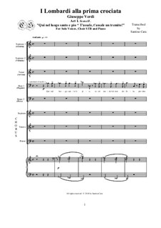 Ломбардцы в первом крестовом походе: Qui nel luogo santo e pio-T'assale un tremito - Solo voices, choir (STB) and piano, CSGV6 by Джузеппе Верди