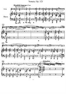 Соната для скрипки и фортепиано No.2 ре минор, Op.121: Партитура, сольная партия by Роберт Шуман