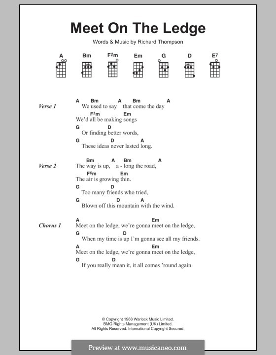 Meet on the Ledge (Fairport Convention): Для укулеле by Richard Thompson