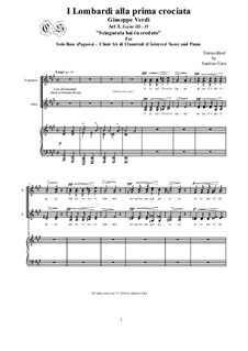 Ломбардцы в первом крестовом походе: Sciagurata hai tu creduto, for solo bass - Choir SA and piano, CSGV8 by Джузеппе Верди