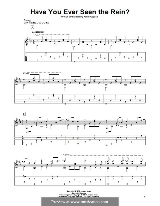 Have You Ever Seen the Rain? (Creedence Clearwater Revival): Для гитары с табулатурой by John C. Fogerty